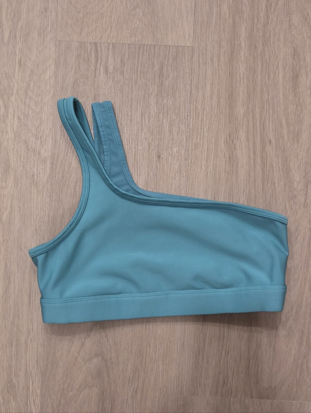 ALO Yoga One-Shoulder Sports Bra— Teal Blue